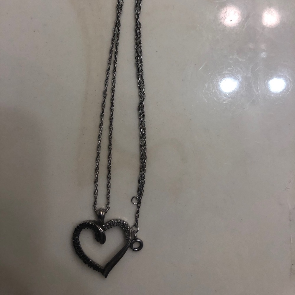 Silver Necklace With Heart Pendant